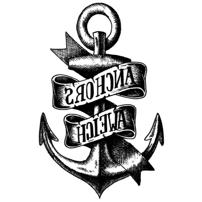 Tatouage éphémère temporaire marin ancre mer message anchors aweigh