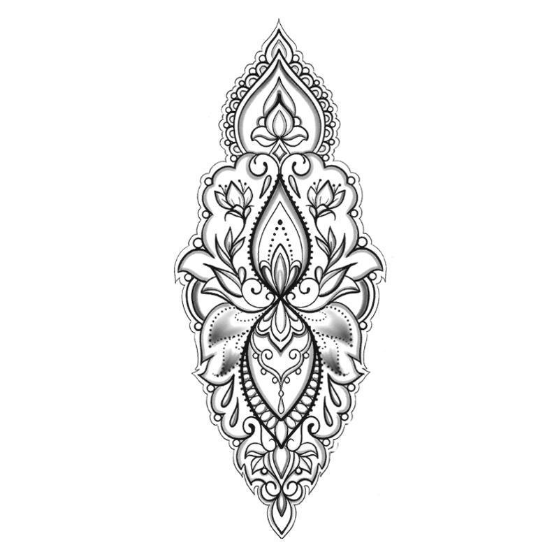 Tatouage éphémère temporaire lotus bijou