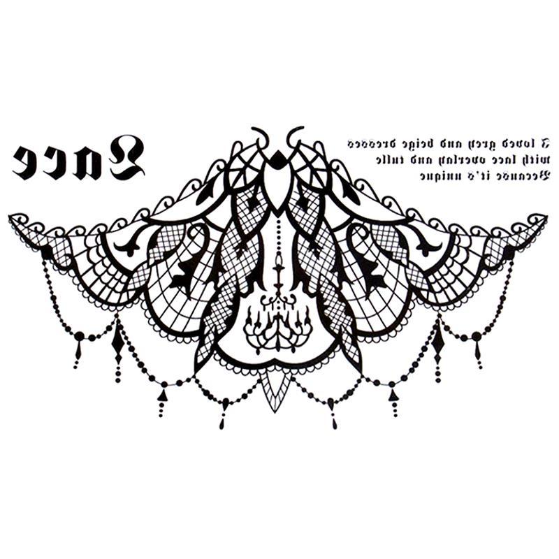 Tatouage éphémère temporaire underboob chandelier bijoux dentelle