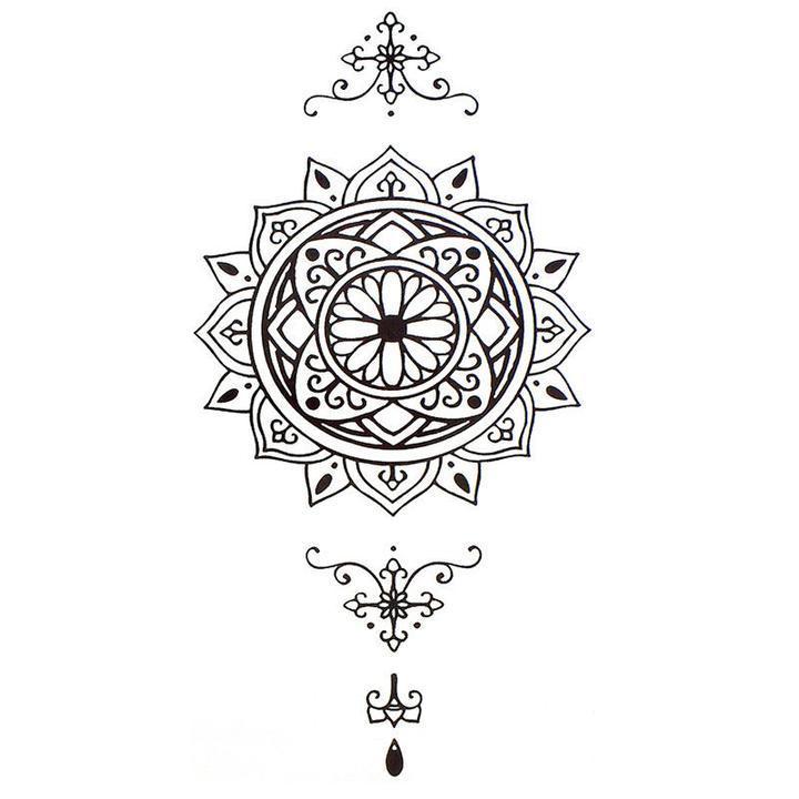 Tatouage éphémère temporaire mandala cercle