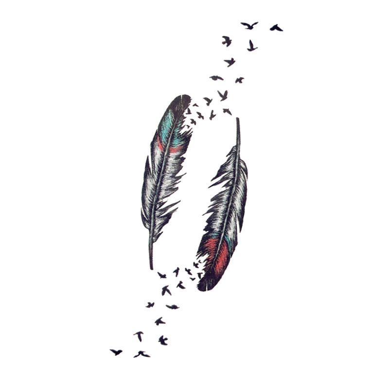 Tatouage éphémère temporaire oiseaux plume
