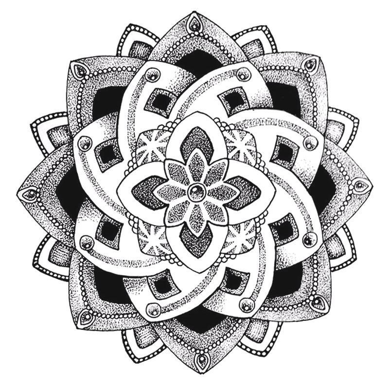 Tatouage éphémère temporaire mandala duplication rosace