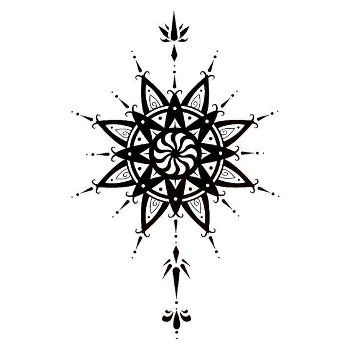 Tatouage éphémère temporaire mandala rosace