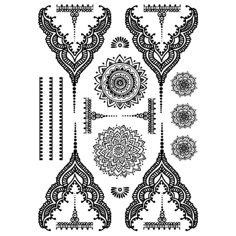Tatouage éphémère temporaire mandala ornements décorations rosace