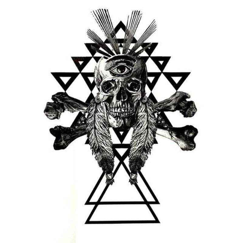 Tatouage éphémère temporaire crâne skull oeil eye 