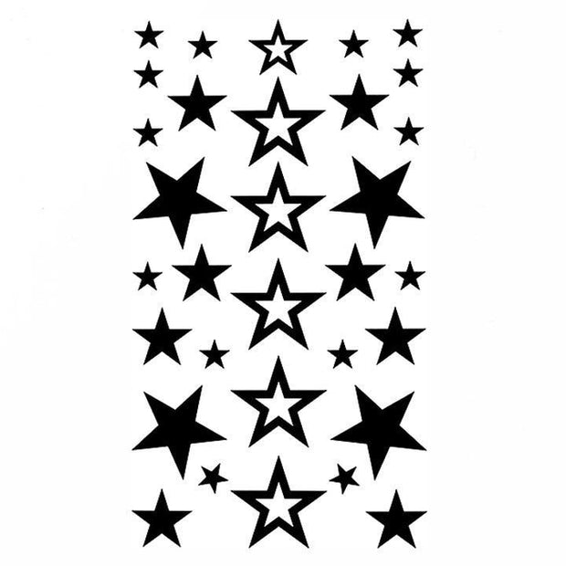 Tatouage éphémère temporaire étoiles féeriques noir