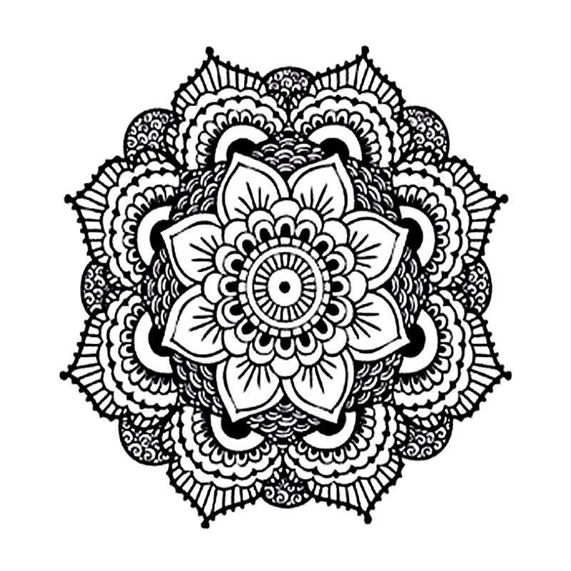 Tatouage éphémère temporaire mandala kaléidoscope rosace fleurs