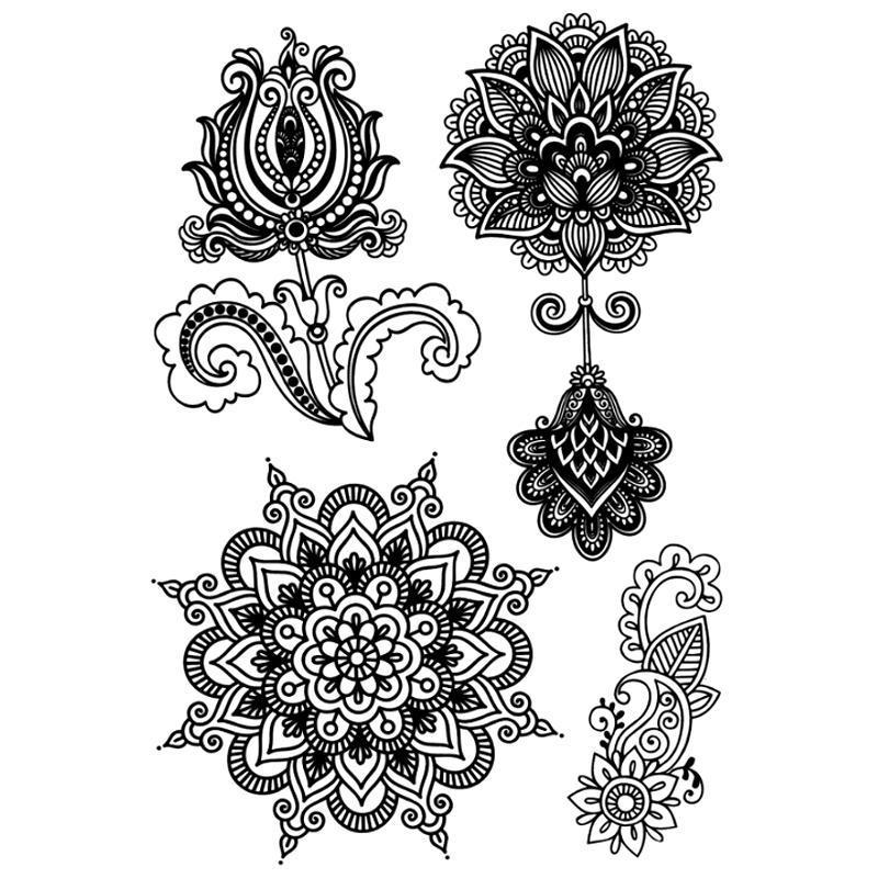 Tatouage éphémère temporaire mandala fleurs nature rosace