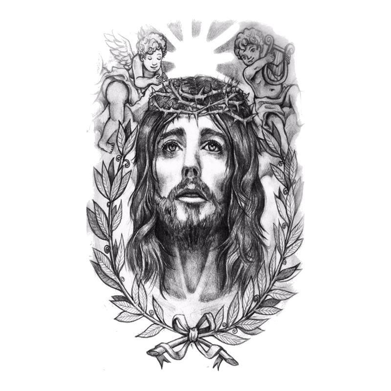 Tatouage éphémère temporaire chrétien christ jésus