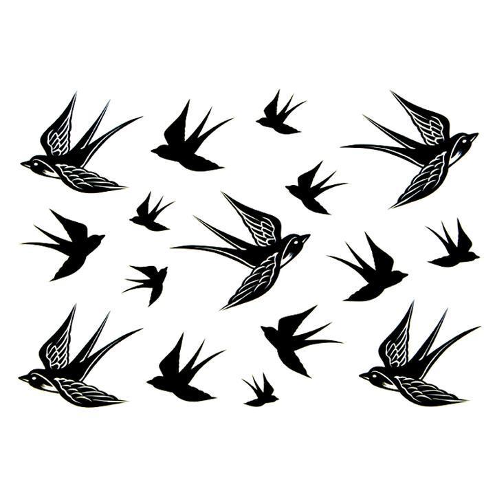 Tatouage éphémère temporaire nuage oiseaux envol