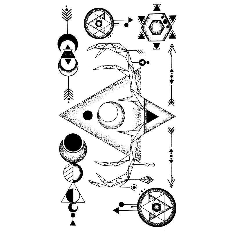 Tatouage éphémère temporaire géométrique triangle flèche cerf