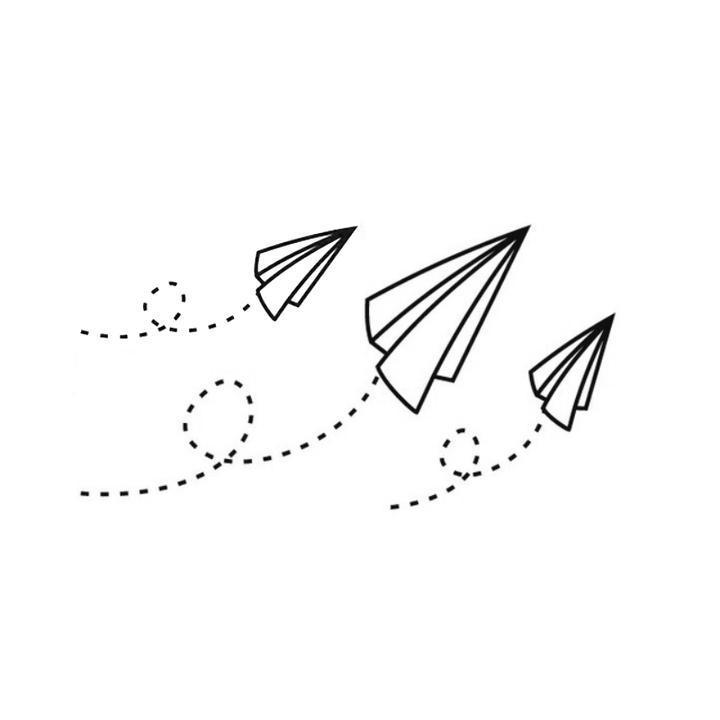 Tatouage éphémère temporaire papier volant paper plane