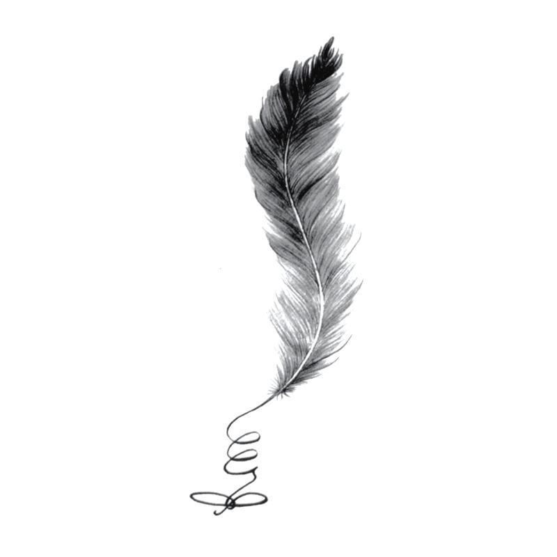 Tatouage éphémère temporaire plume élégante 