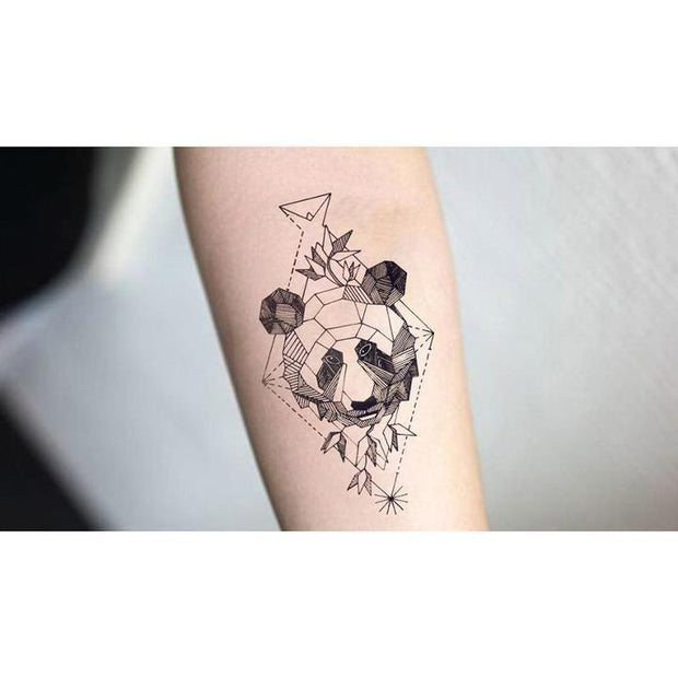 Tatouage éphémère temporaire animaux panda géométrique