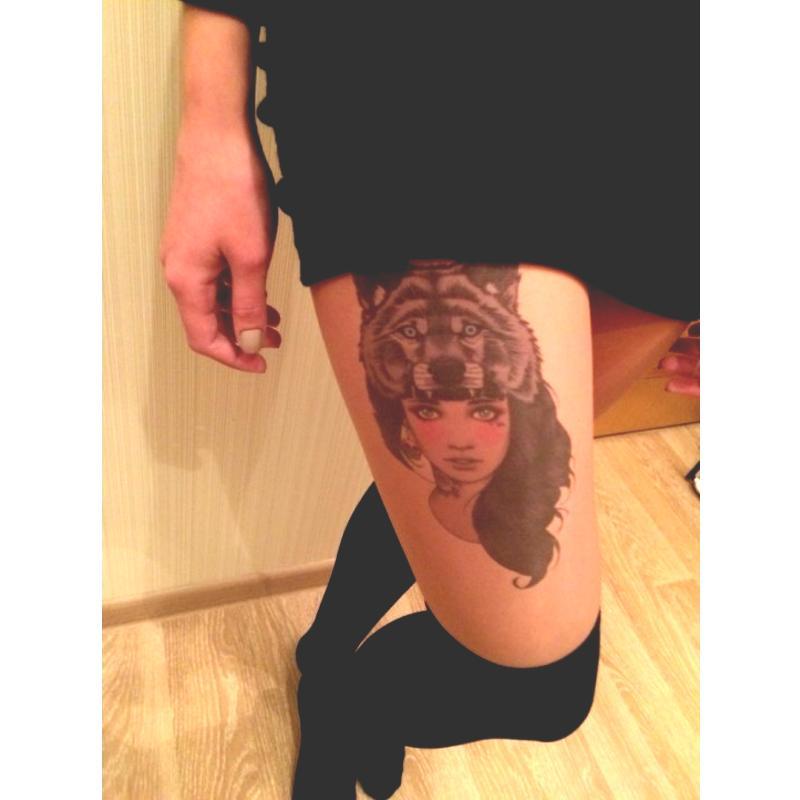 Tatouage éphémère temporaire girls femme guerrière loup