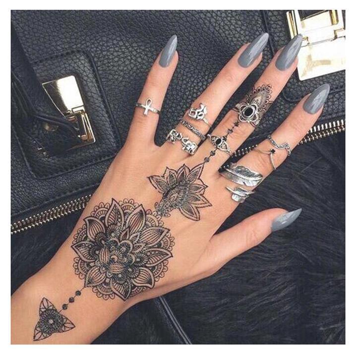 Tatouage éphémère temporaire mandala flèches bijoux