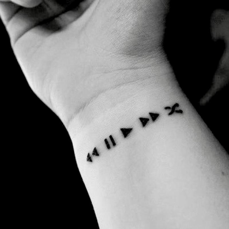 Tatouage éphémère temporaire musique lecteur play 