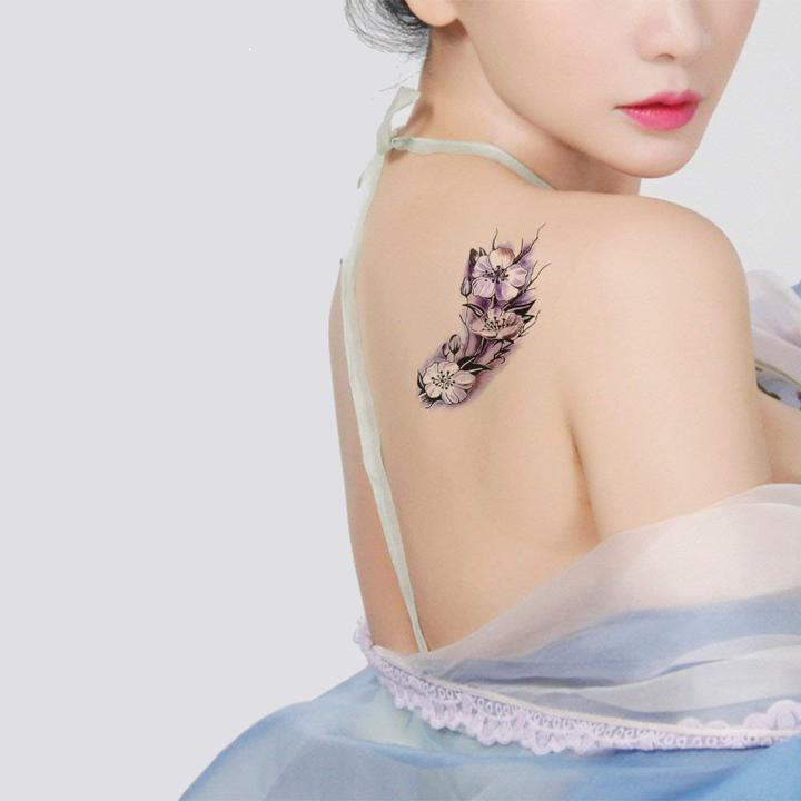 Tatouage éphémère temporaire rose violette