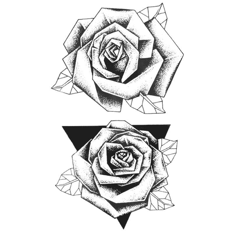 Tatouage éphémère temporaire rose géométrique triangle