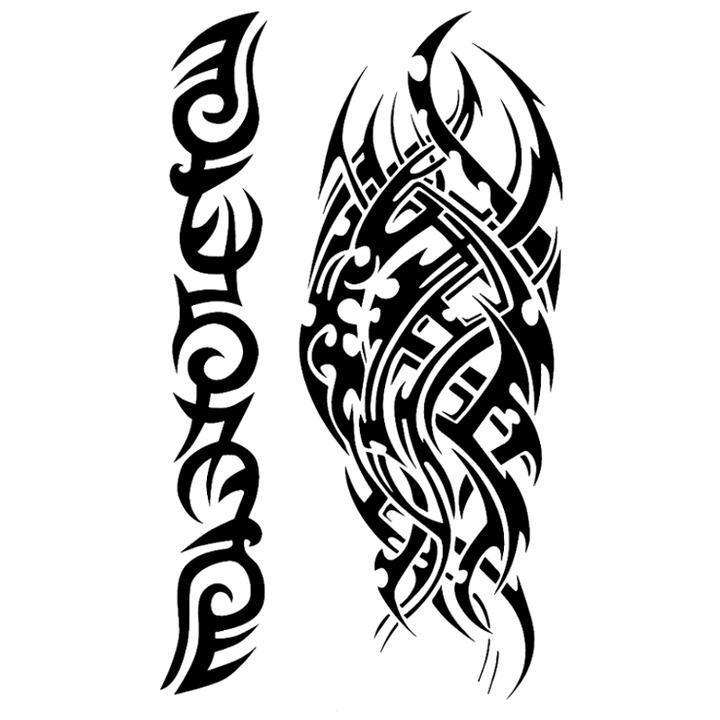 Tatouage éphémère temporaire vagues tribal motifs