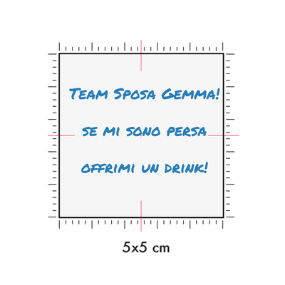 Tatuaggi temporanei personalizzati : 5 x 5 cm
