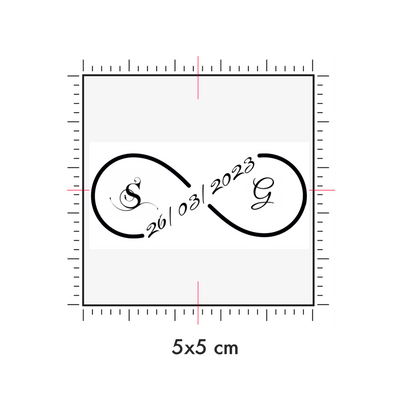 Tatuaggi temporanei personalizzati : 5 x 5 cm