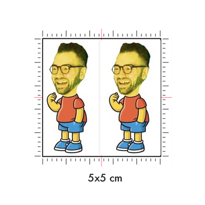 Tatuaggi temporanei personalizzati : 5 x 5 cm