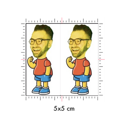 Tatuaggi temporanei personalizzati : 5 x 5 cm
