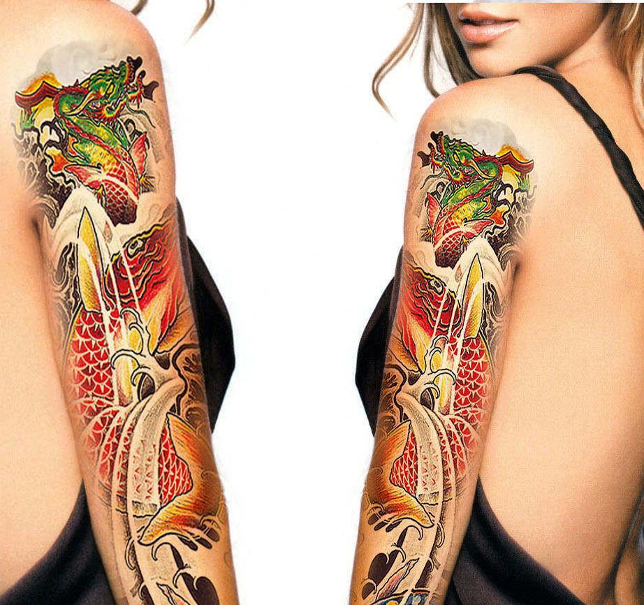 tatouage temporaire japonais poisson yakuza